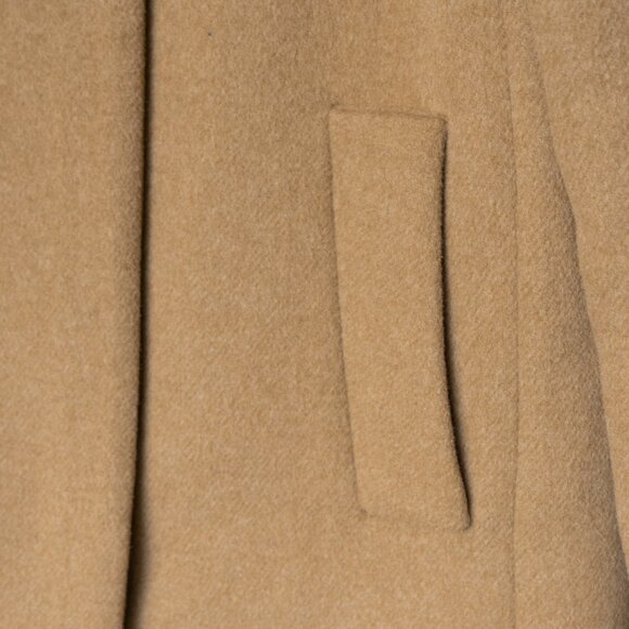J. Crew City Coat High Neck Tan Beige Wool Minimal Quite Luxury Cocoon Jacket - Picture 14 of 14